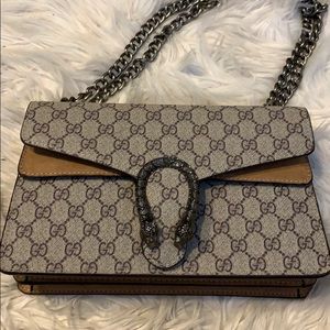 Monogram handbag with chain strap